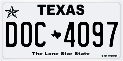 TX license plate DOC4097