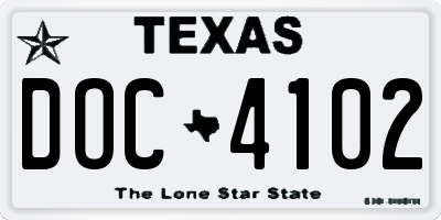 TX license plate DOC4102