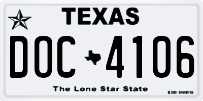 TX license plate DOC4106