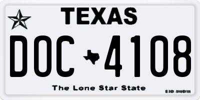 TX license plate DOC4108