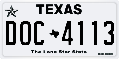TX license plate DOC4113