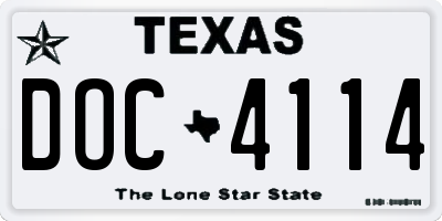 TX license plate DOC4114