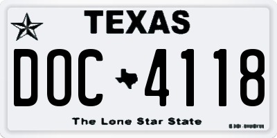 TX license plate DOC4118