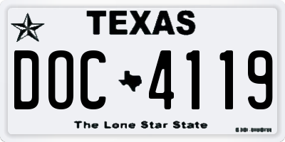 TX license plate DOC4119