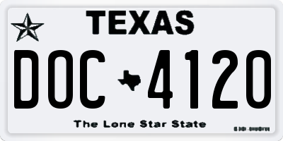 TX license plate DOC4120