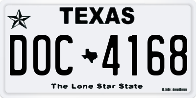 TX license plate DOC4168