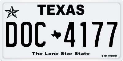 TX license plate DOC4177