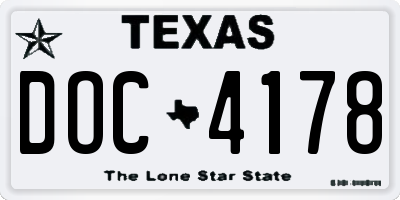 TX license plate DOC4178