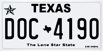 TX license plate DOC4190
