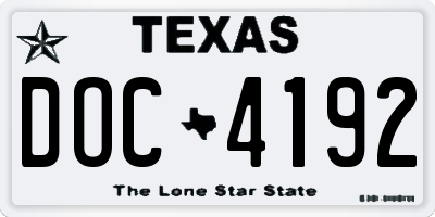 TX license plate DOC4192