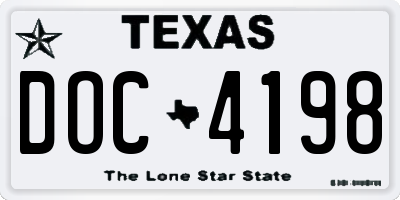 TX license plate DOC4198