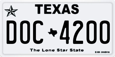 TX license plate DOC4200