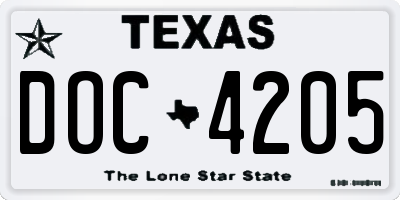 TX license plate DOC4205