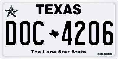 TX license plate DOC4206