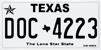 TX license plate DOC4223