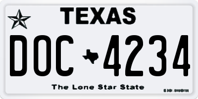 TX license plate DOC4234
