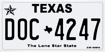TX license plate DOC4247