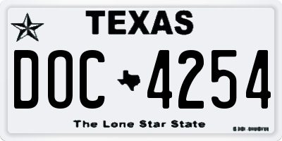 TX license plate DOC4254