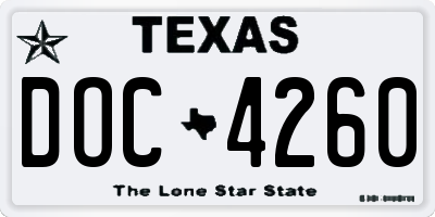 TX license plate DOC4260