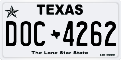 TX license plate DOC4262