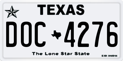 TX license plate DOC4276