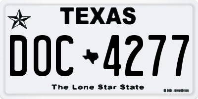 TX license plate DOC4277