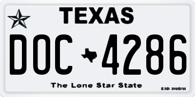 TX license plate DOC4286