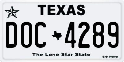 TX license plate DOC4289
