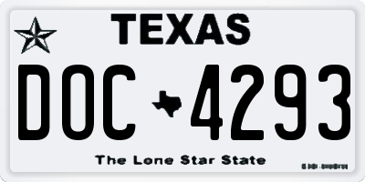 TX license plate DOC4293