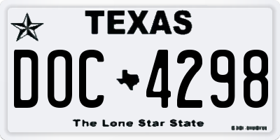 TX license plate DOC4298