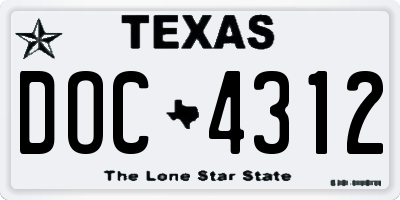 TX license plate DOC4312