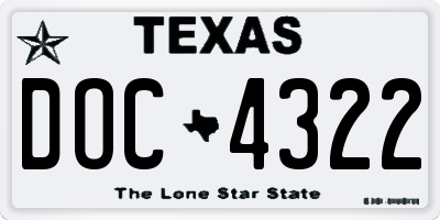 TX license plate DOC4322