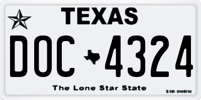 TX license plate DOC4324
