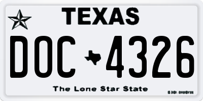 TX license plate DOC4326