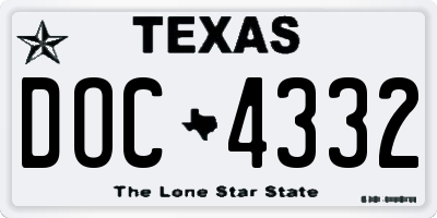 TX license plate DOC4332