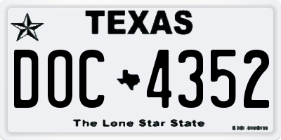 TX license plate DOC4352