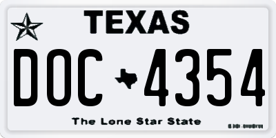 TX license plate DOC4354