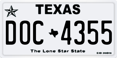 TX license plate DOC4355