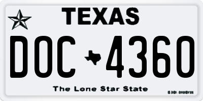 TX license plate DOC4360