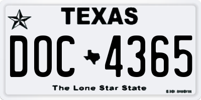 TX license plate DOC4365