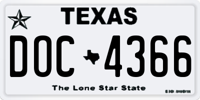 TX license plate DOC4366