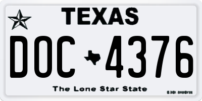 TX license plate DOC4376