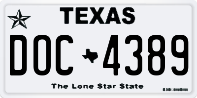 TX license plate DOC4389