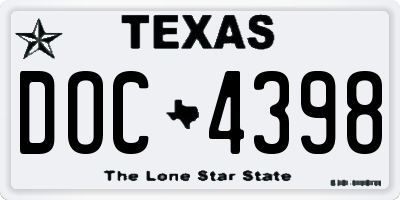 TX license plate DOC4398