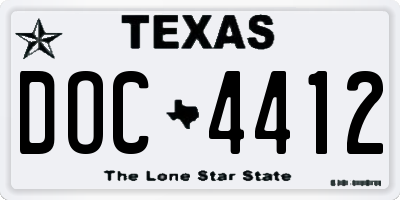 TX license plate DOC4412