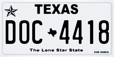 TX license plate DOC4418