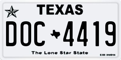 TX license plate DOC4419