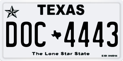 TX license plate DOC4443
