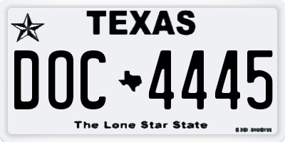 TX license plate DOC4445