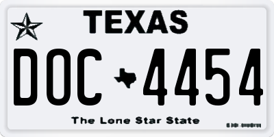 TX license plate DOC4454